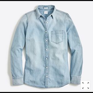 J Crew Factory Chambray Perfect Fit Shirt